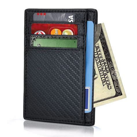 slim carbon fiber credit card holder rfid|slim rfid credit card holder.